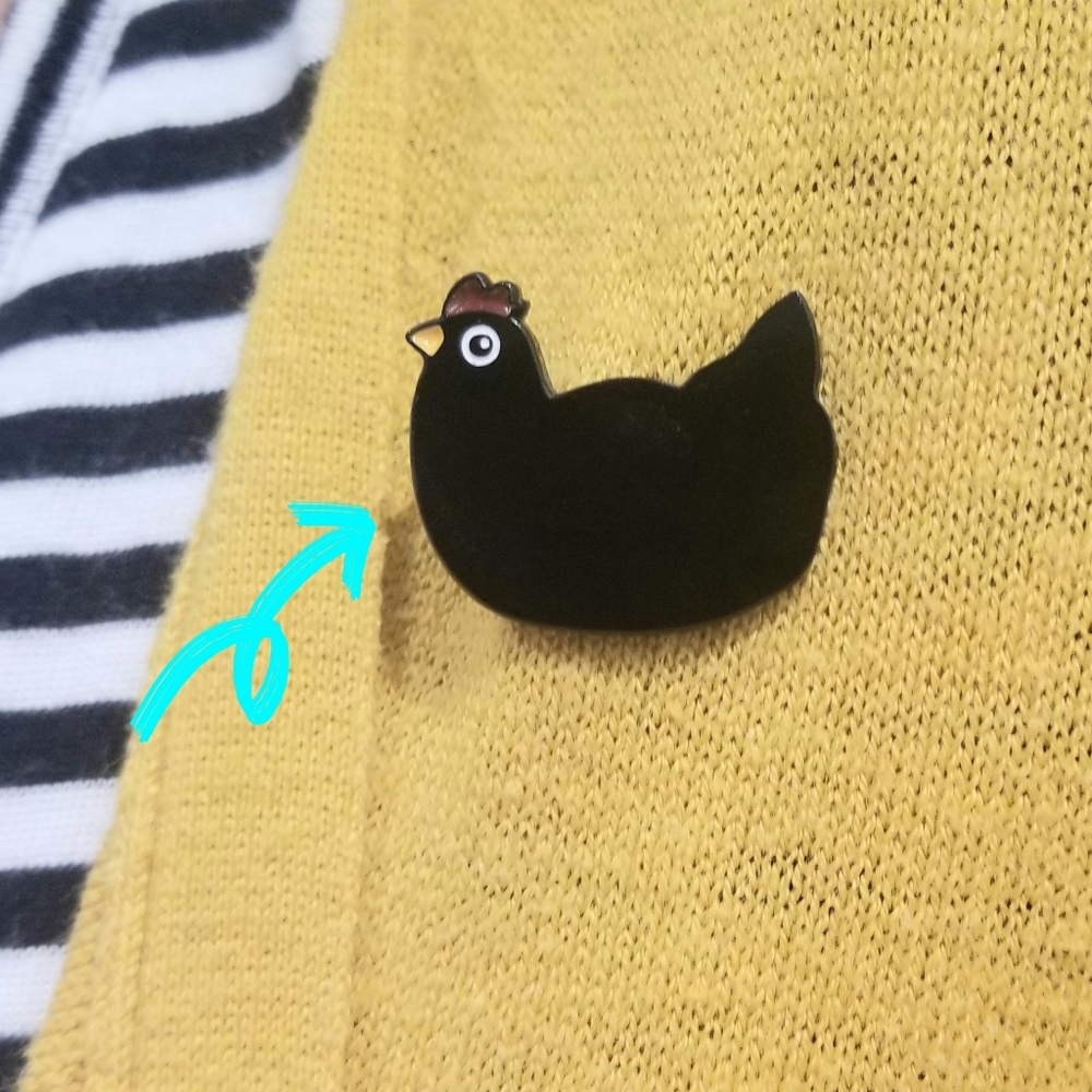 Chicken black Australorp Enamel Pin